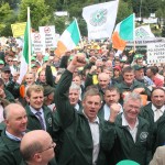 Irish farmers protesting and ready for spilled milk