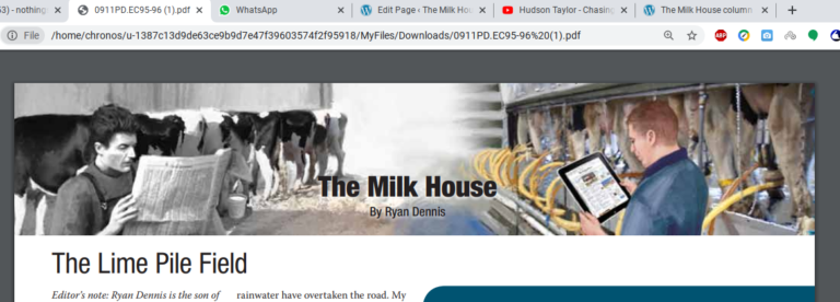 The Milk House farming column