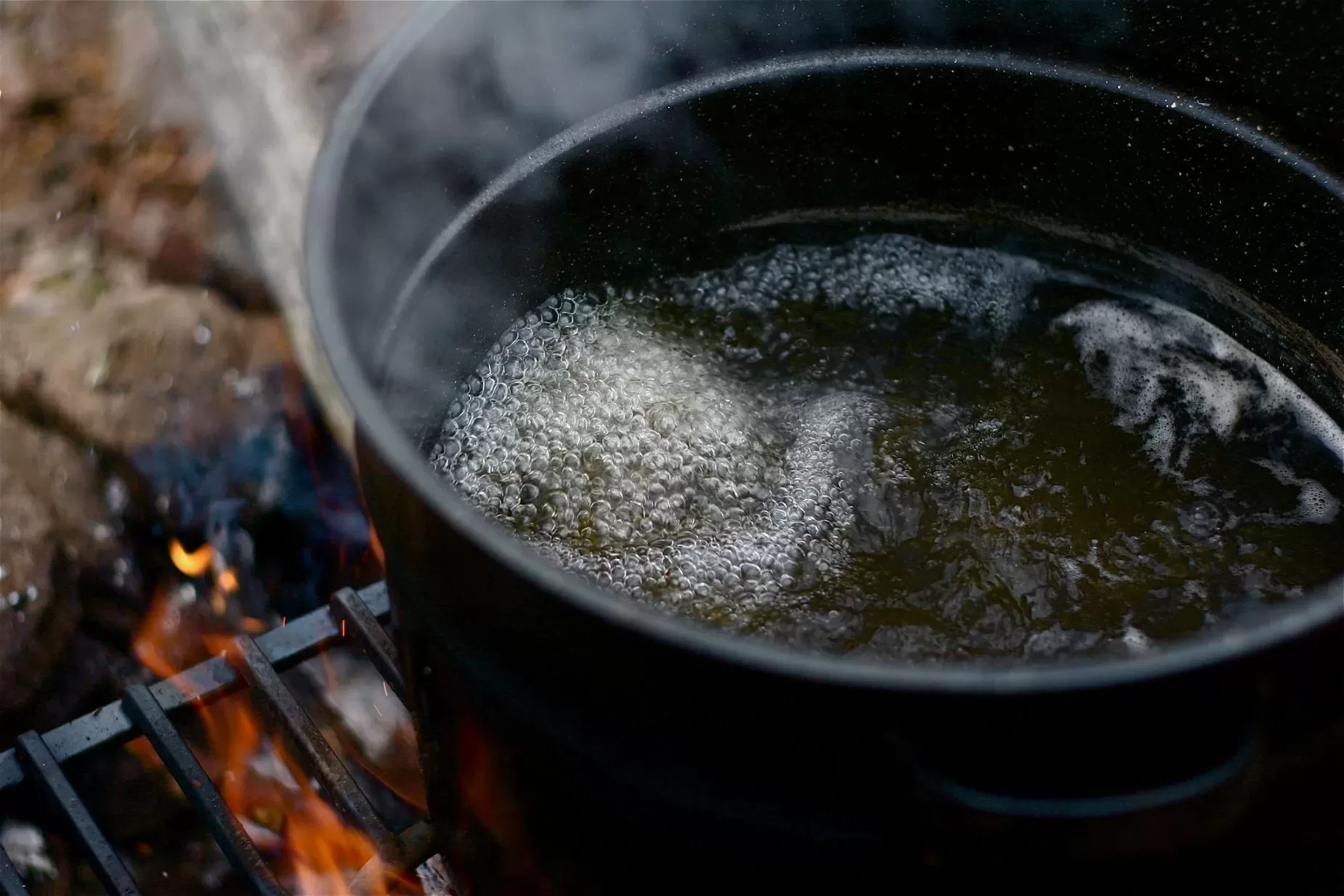 Boiling Sap from Maple Tree